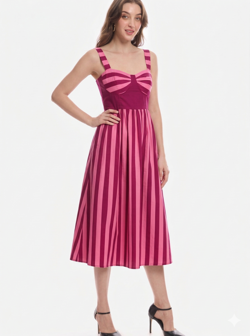 Rosette Stripe Dress