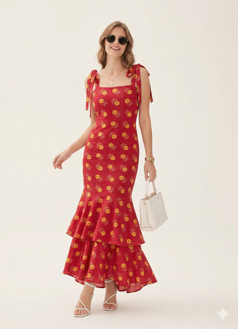 Cherry Bloom Dress (Red)